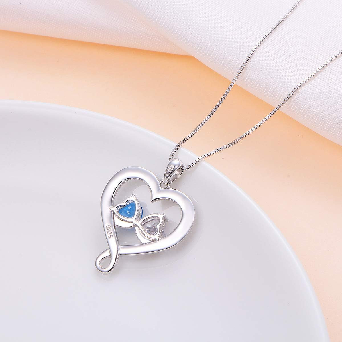 925 Sterling Silver Always My Sister & Daughter Mother Forever My Friend Love Heart Necklace for Women & Mother Gift