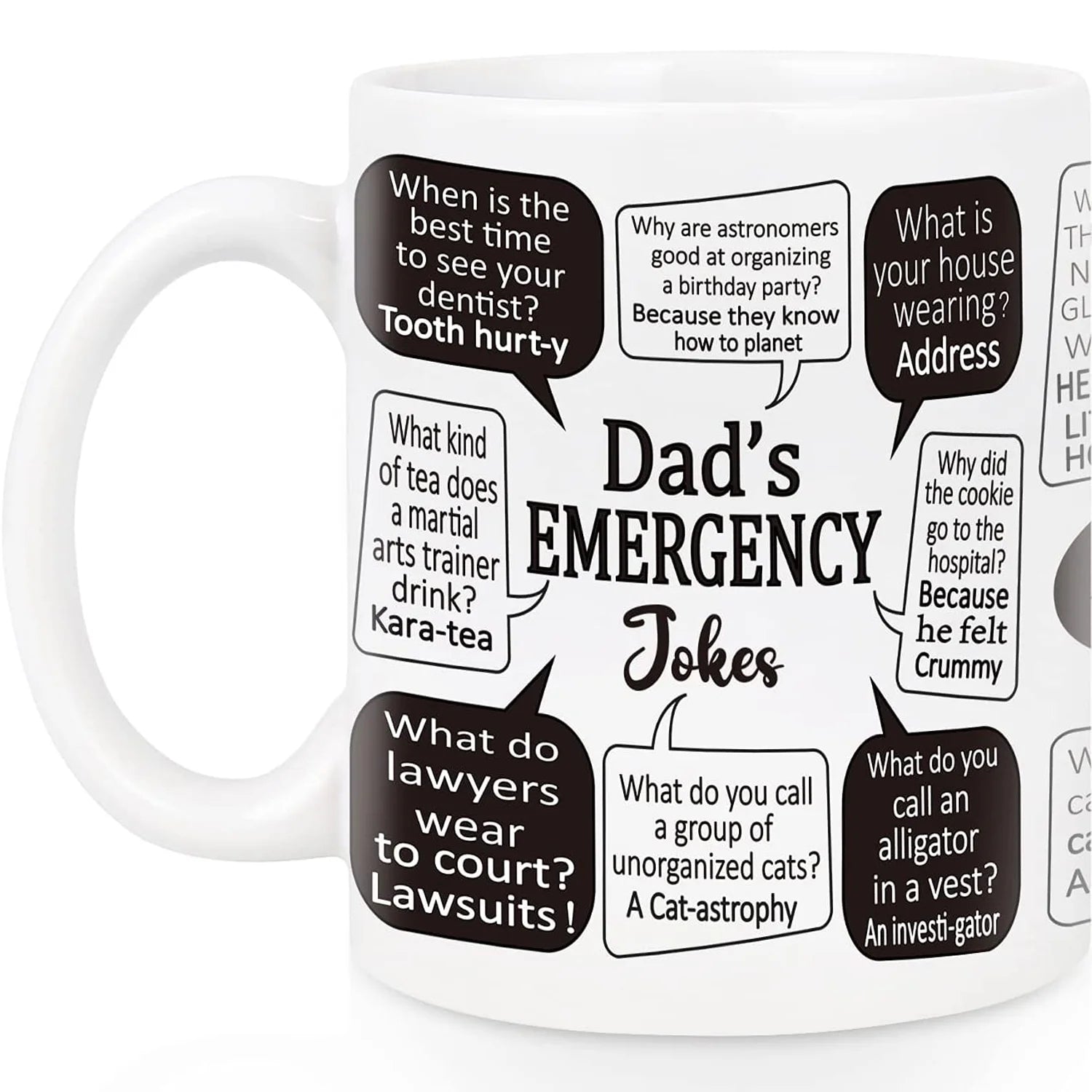 Gifts for Dad - Dad'S Emergency Jokes Mugs, Father'S Day Gifts, Dad Mugs, Dad Christmas Gifts, Dad Birthday Gifts, White 11 Fl Oz Coffee Mugs Ceramic Mug Tea Cup