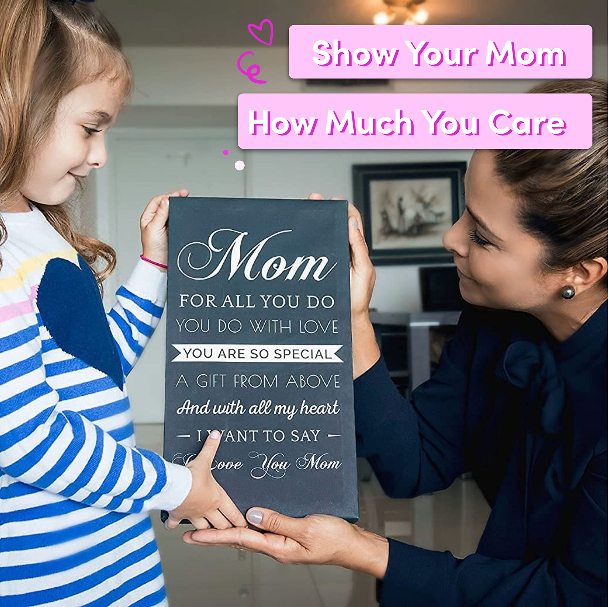Canvas Wall Art Mom Gift - Hangable Home Decor Gifts for Mom - Unique Gift for Her