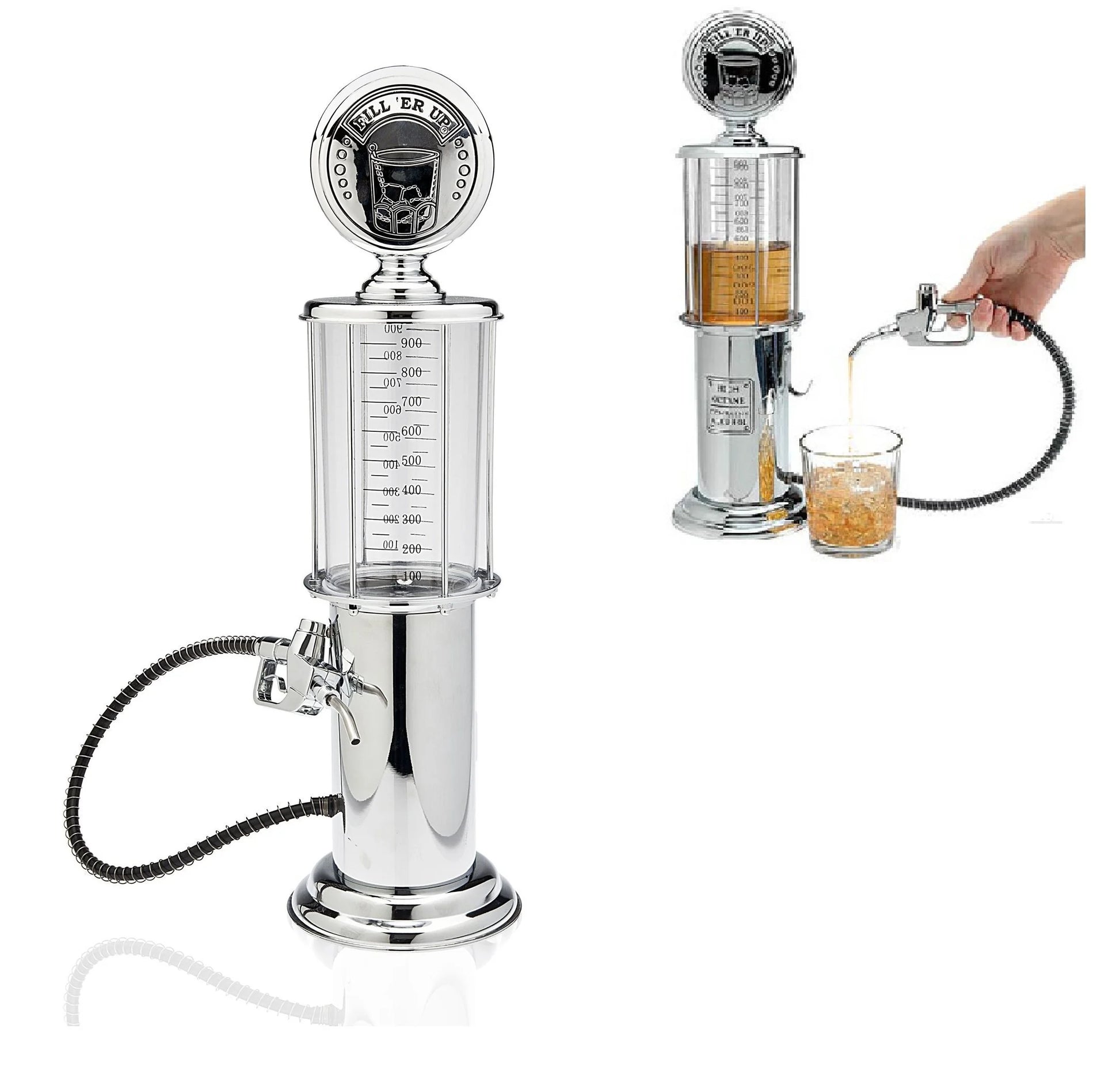 Gas Pump Whiskey / Bourbon Decanter - Liquor Dispenser for Vodka, Rum, Wine, Tequila or Scotch Decanter Is Stainless Steel