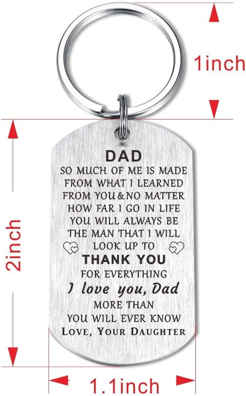 Fathers Day Keychain Gifts for Dad - Dad Gifts from Daughter Son - I Love You Daddy - Daddy Fathers Day Birthday Gift