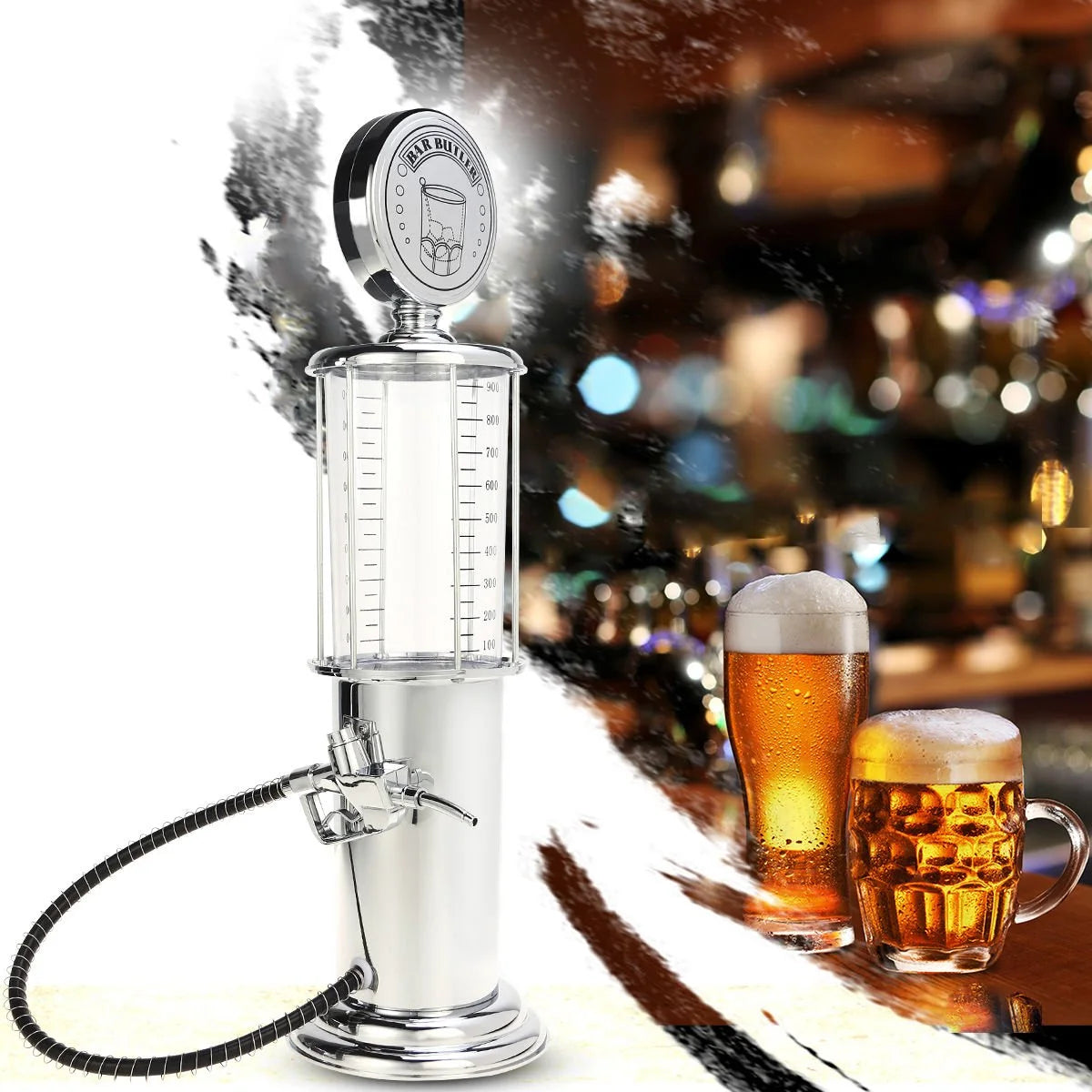 Gas Pump Whiskey / Bourbon Decanter - Liquor Dispenser for Vodka, Rum, Wine, Tequila or Scotch Decanter Is Stainless Steel