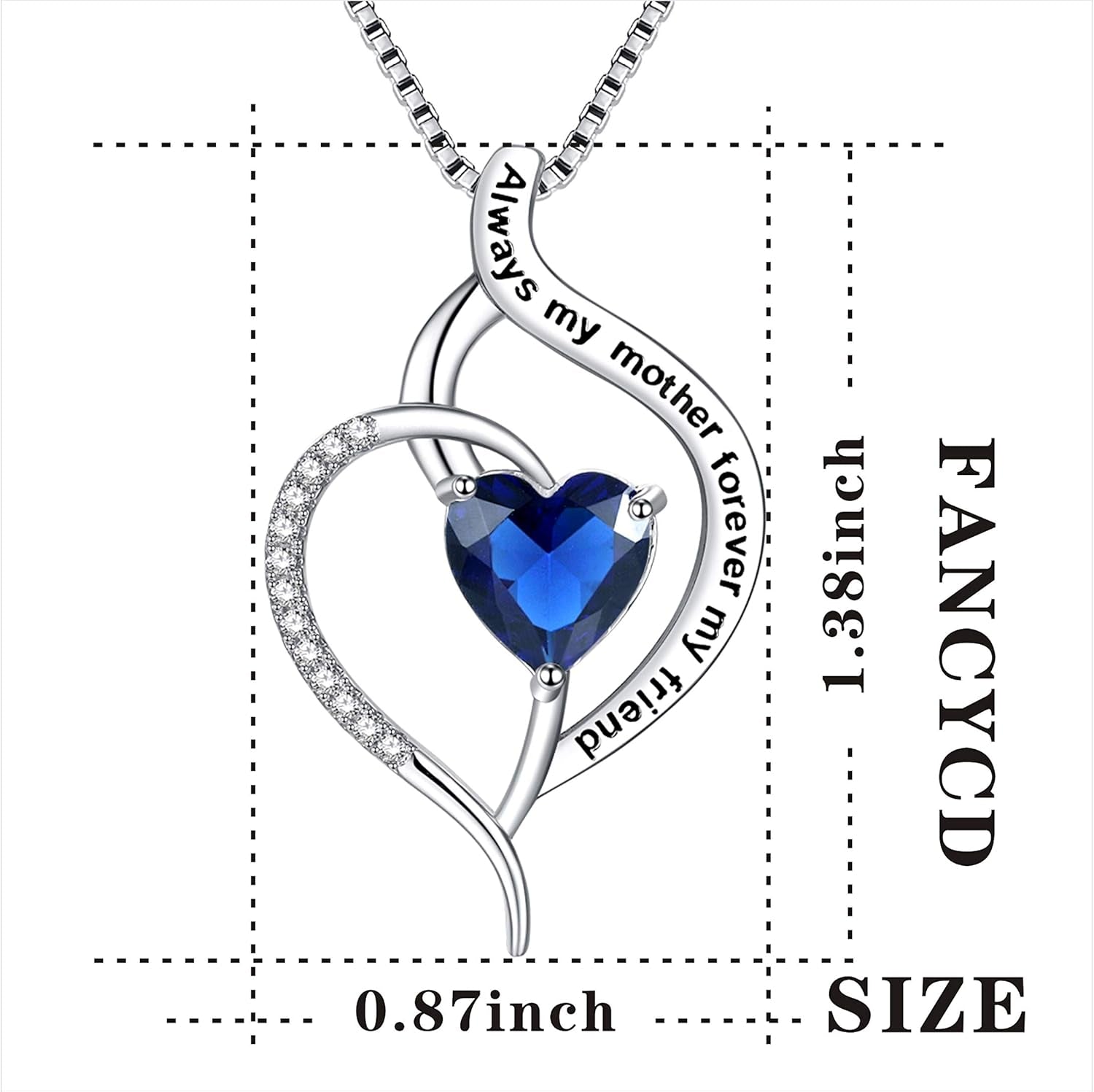 Forever Connected Mother & Son Necklace – Heart Pendant Gift for Mom, Sterling Silver Jewelry for Mother'S Day or Birthday