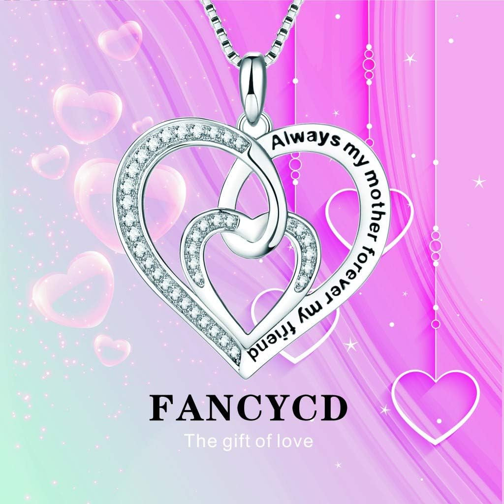Forever Connected Mother & Son Necklace – Heart Pendant Gift for Mom, Sterling Silver Jewelry for Mother'S Day or Birthday