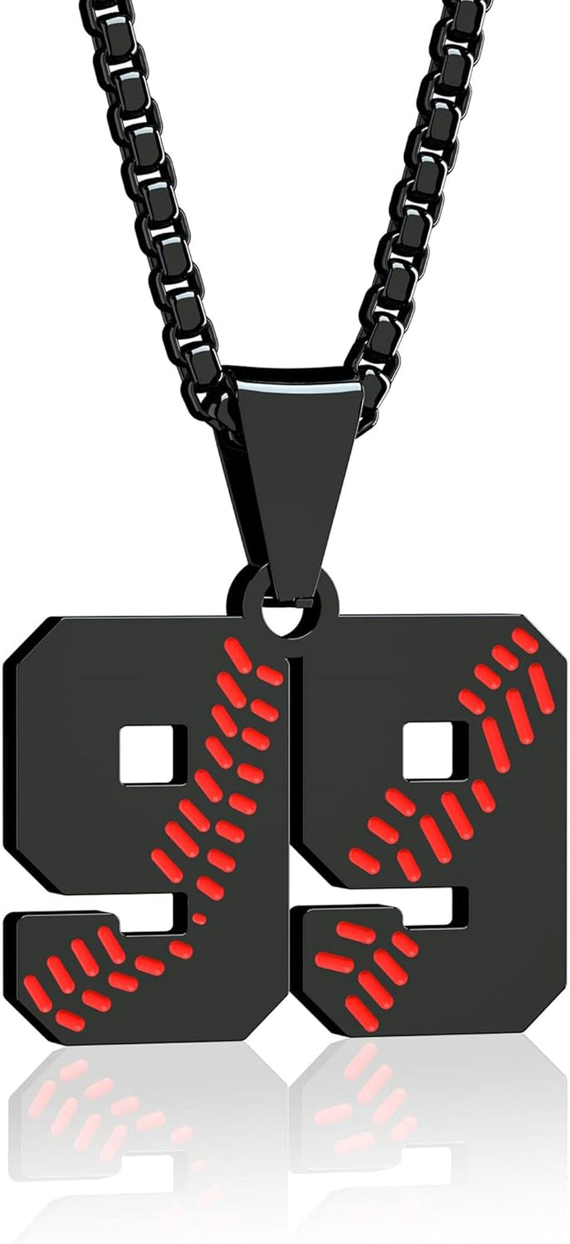 Inspiration Baseball Necklace - Stainless Steel Baseball Chain Number Pendant - Boys & Girls Gift