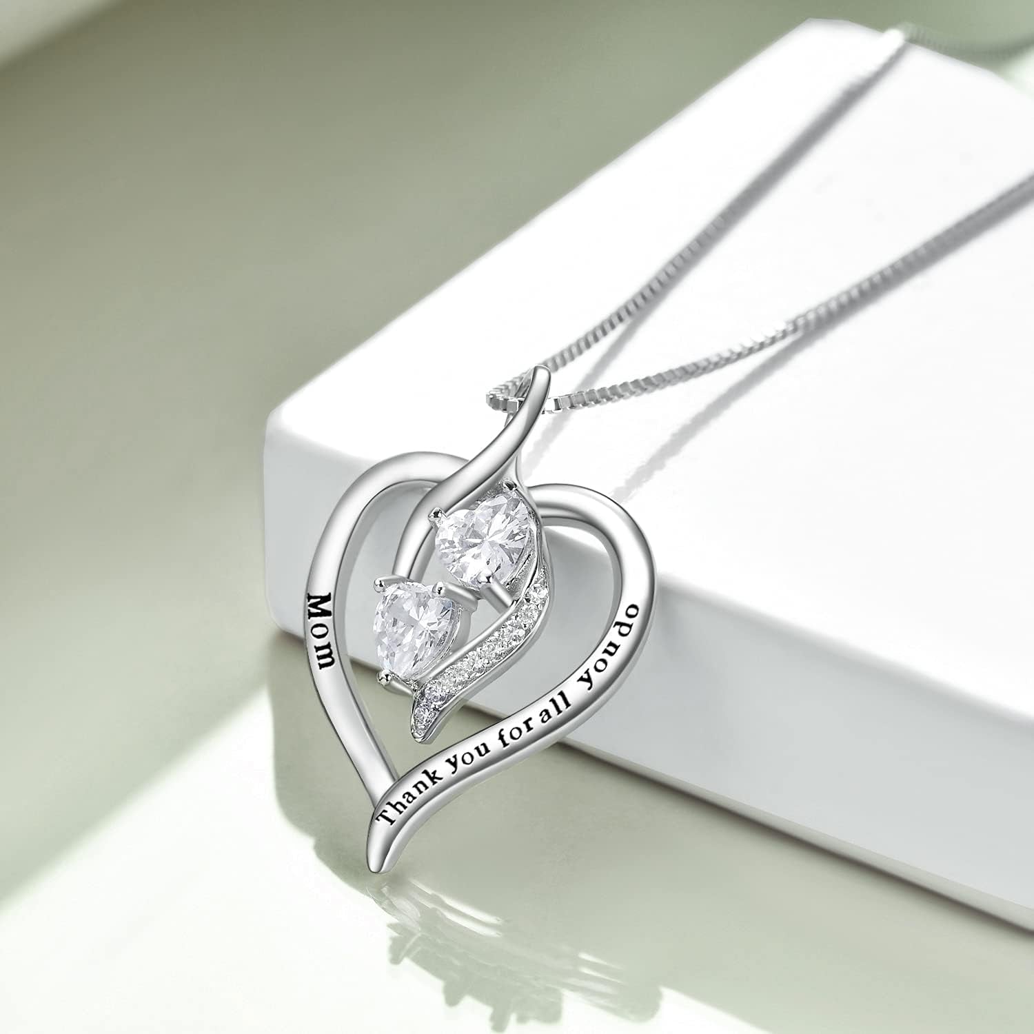 Mom Necklace for Women Sterling Silver Mother Necklace Mothers Day Birthday Jewelry Gifts for Mother Grandma 18"