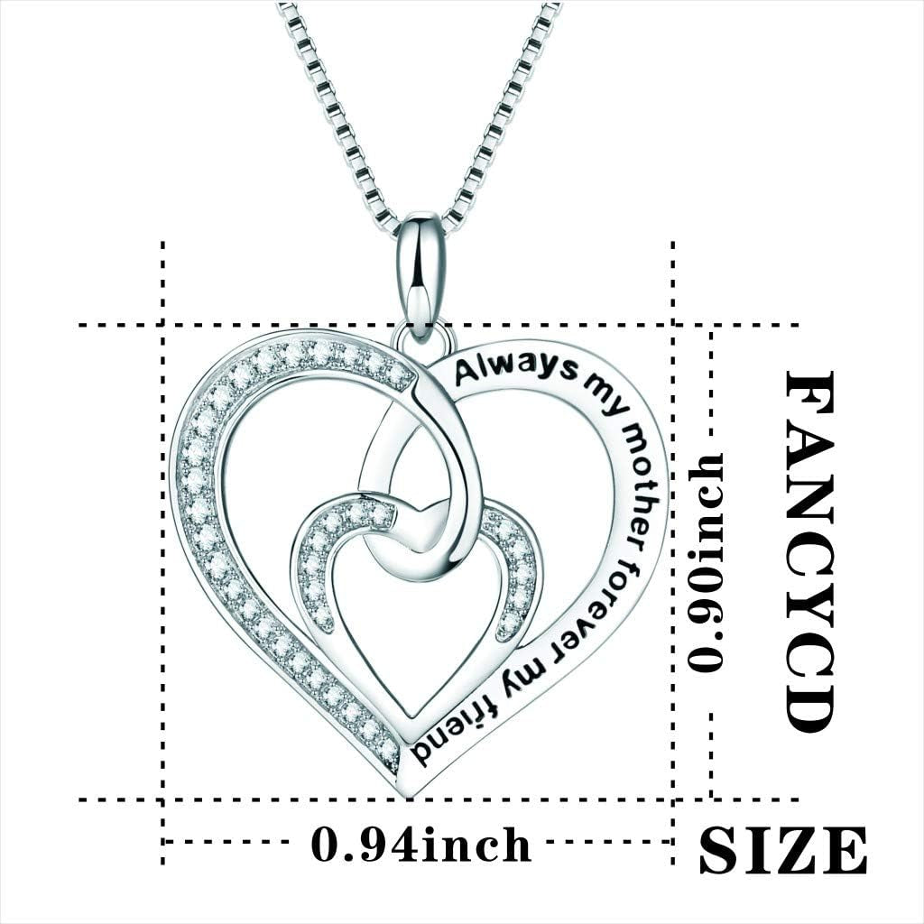 Forever Connected Mother & Son Necklace – Heart Pendant Gift for Mom, Sterling Silver Jewelry for Mother'S Day or Birthday