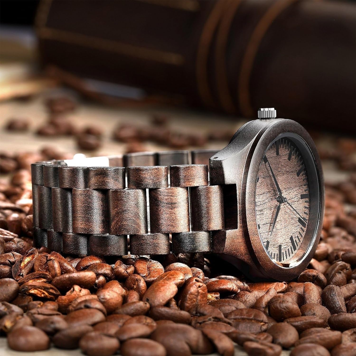 Engraved Wooden Watches for Men - Handmade Mens Wood Watches for Husband Boyfriend Dad Son Gifts
