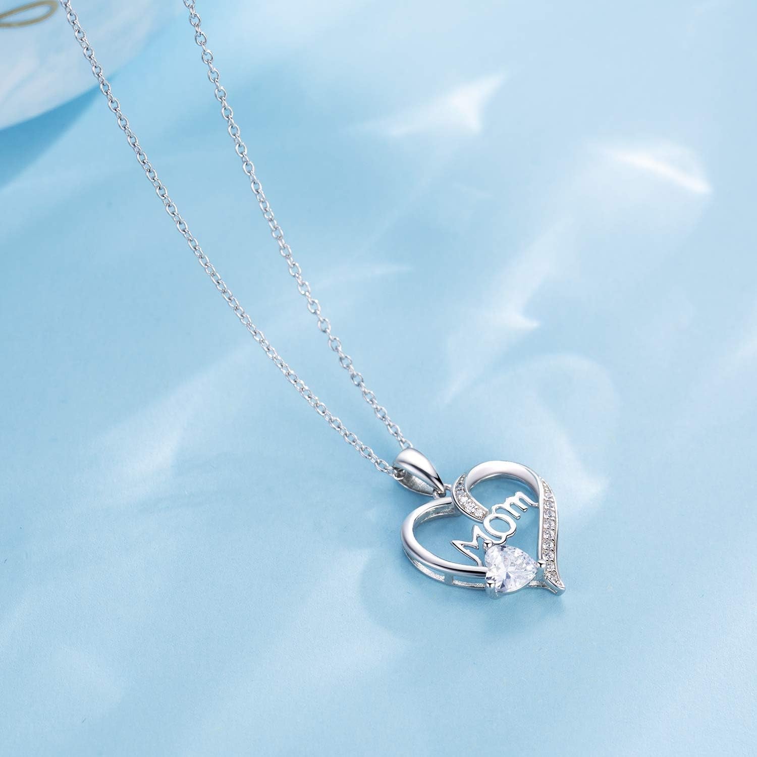 Mom Necklace for Women 925 Sterling Silver Birthstone Necklace for Mom, Necklaces for Mom Christmas Gifts Birthday Gifts for Mom