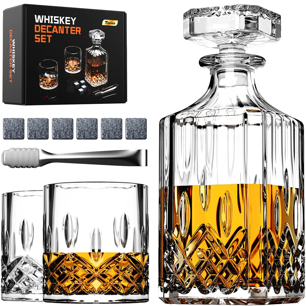Whiskey Decanter Set with Glasses and Whiskey Stones, Whiskey Decanter Sets for Men, Valentine'S Day Gift, Anniversary Birthday Gifts for Father Mother Husband
