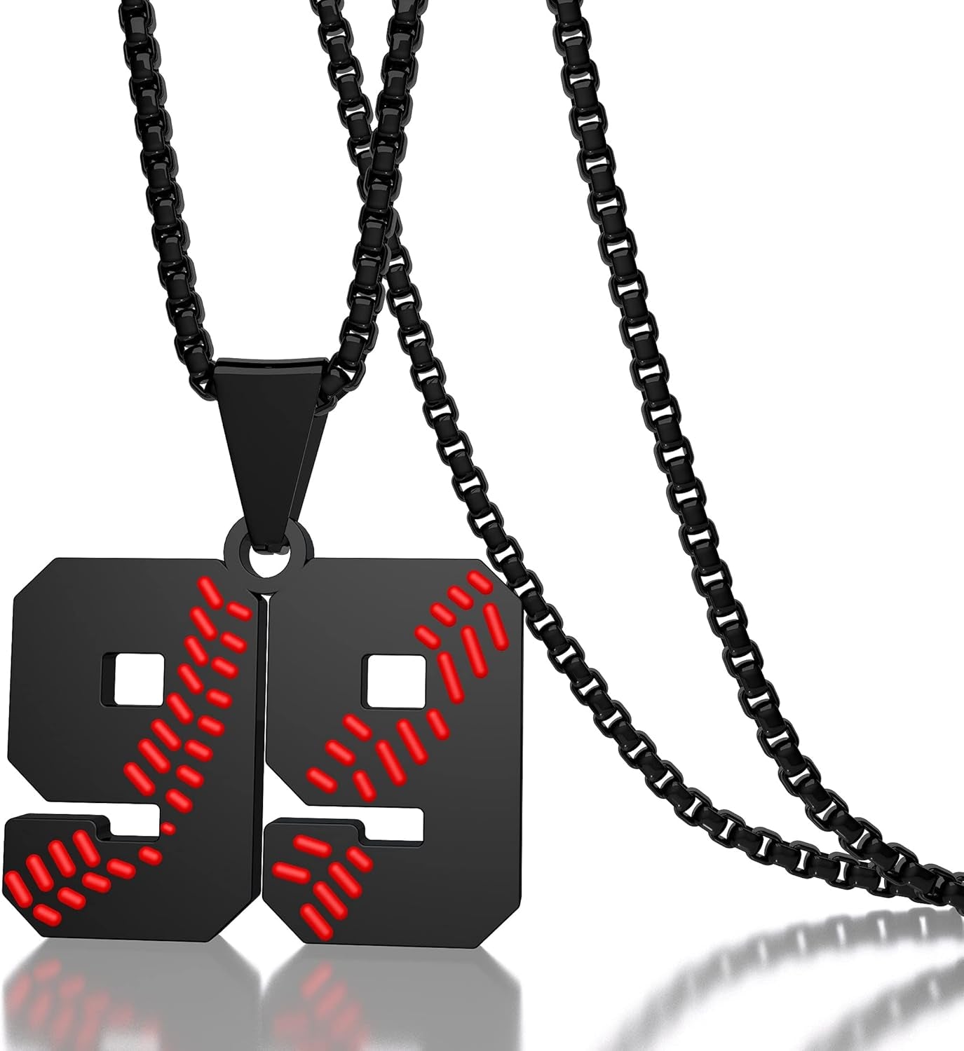 Inspiration Baseball Necklace - Stainless Steel Baseball Chain Number Pendant - Boys & Girls Gift
