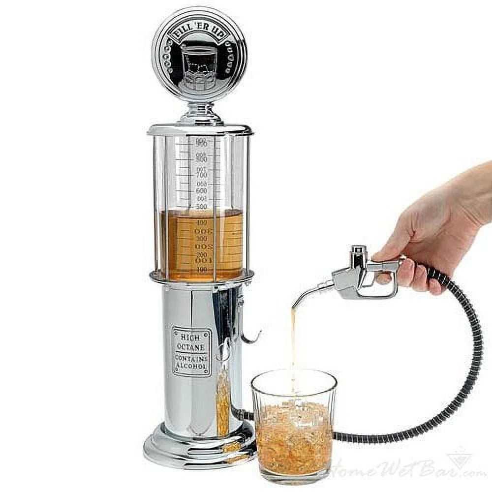 Gas Pump Whiskey / Bourbon Decanter - Liquor Dispenser for Vodka, Rum, Wine, Tequila or Scotch Decanter Is Stainless Steel