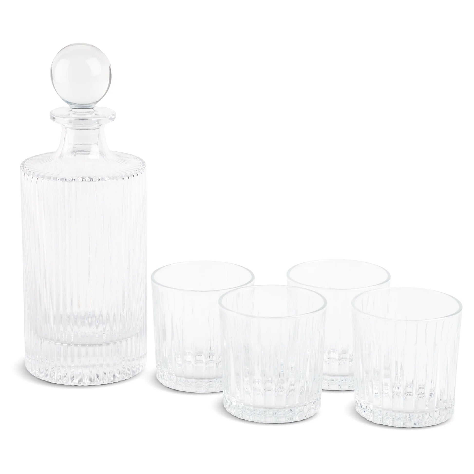 5-Piece Whiskey Decanter and Cocktail Glasses Set