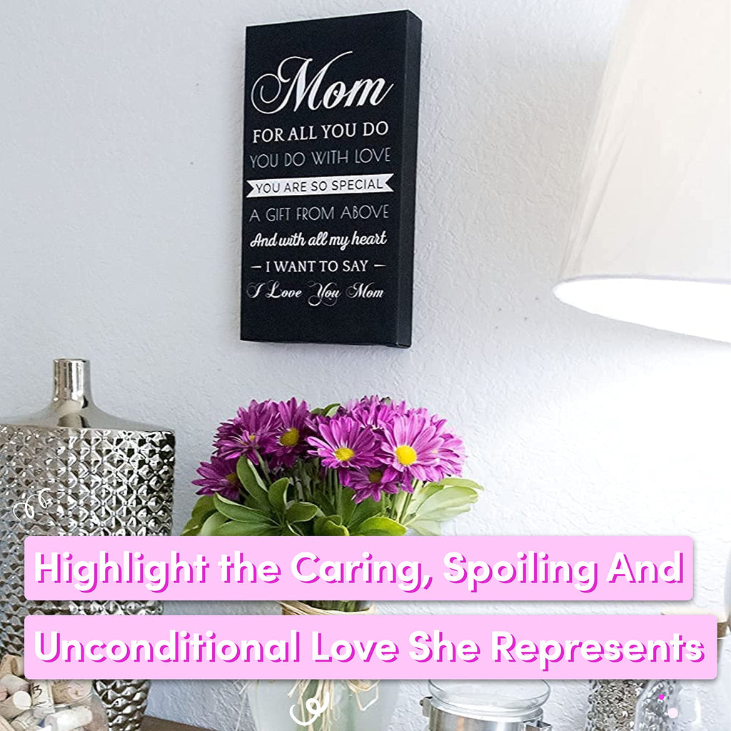 Canvas Wall Art Mom Gift - Hangable Home Decor Gifts for Mom - Unique Gift for Her