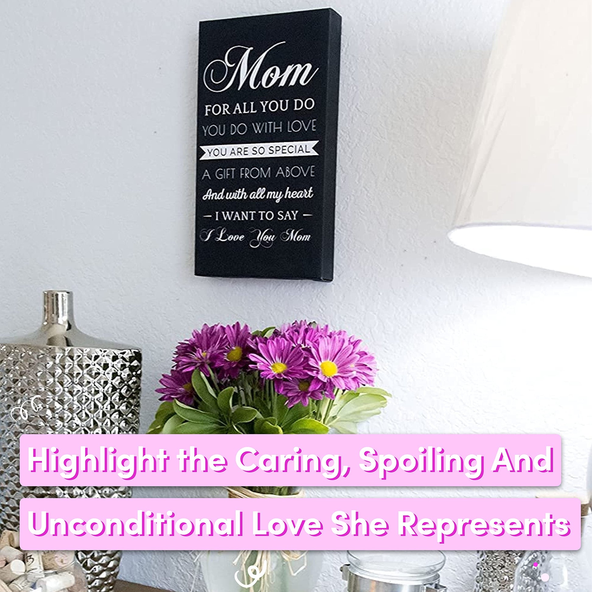 Canvas Wall Art Mom Gift - Hangable Home Decor Gifts for Mom - Unique Gift for Her