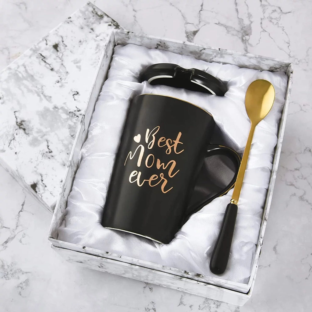 Gifts for Mom - Best Mom Ever Coffee Mug, Mom Gifts for Mothers Day, Birthday Gifts, Christmas Gifts, Mom Gifts,  14 Fl Oz Black Coffee Mugs Ceramic Mug Tea Cup