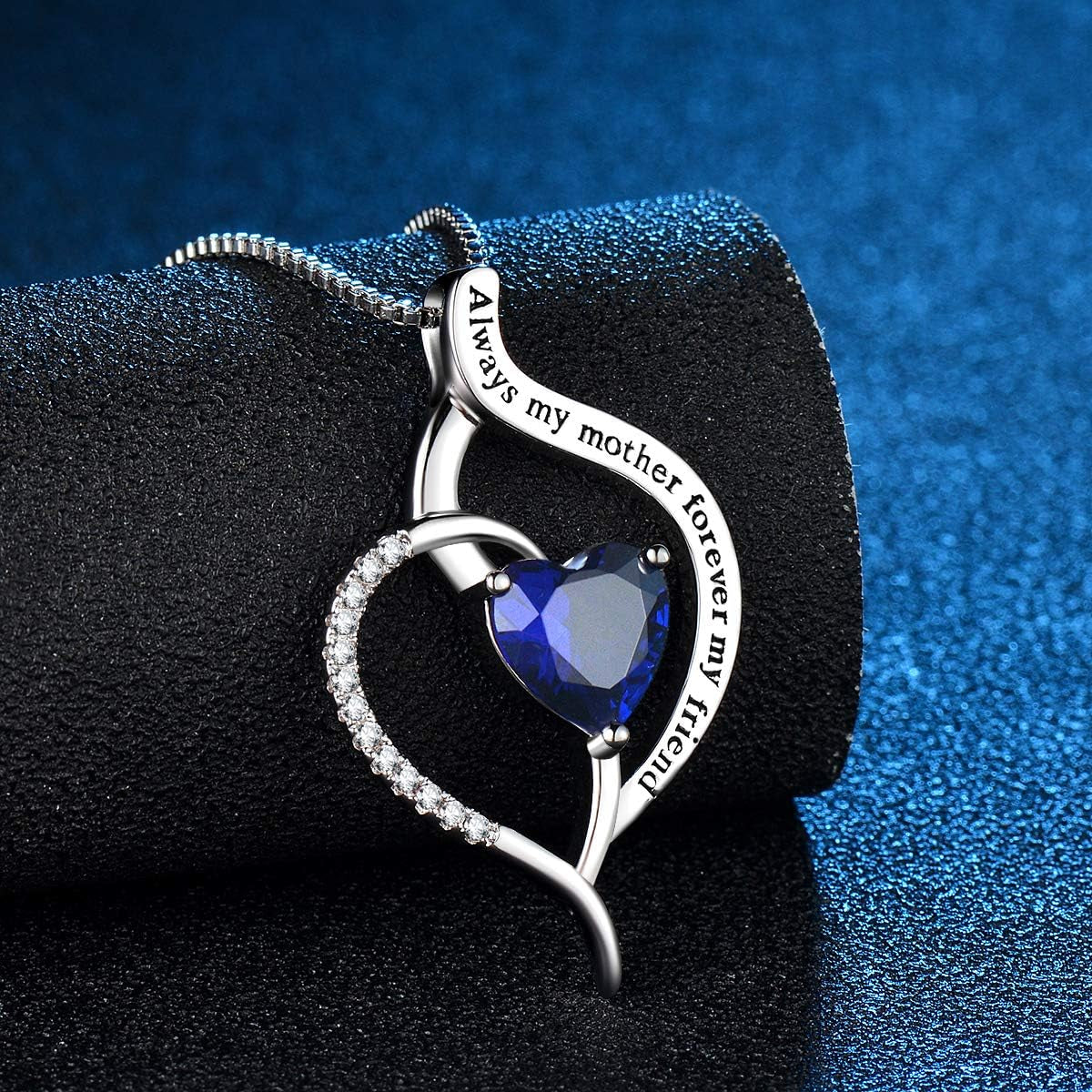 Forever Connected Mother & Son Necklace – Heart Pendant Gift for Mom, Sterling Silver Jewelry for Mother'S Day or Birthday