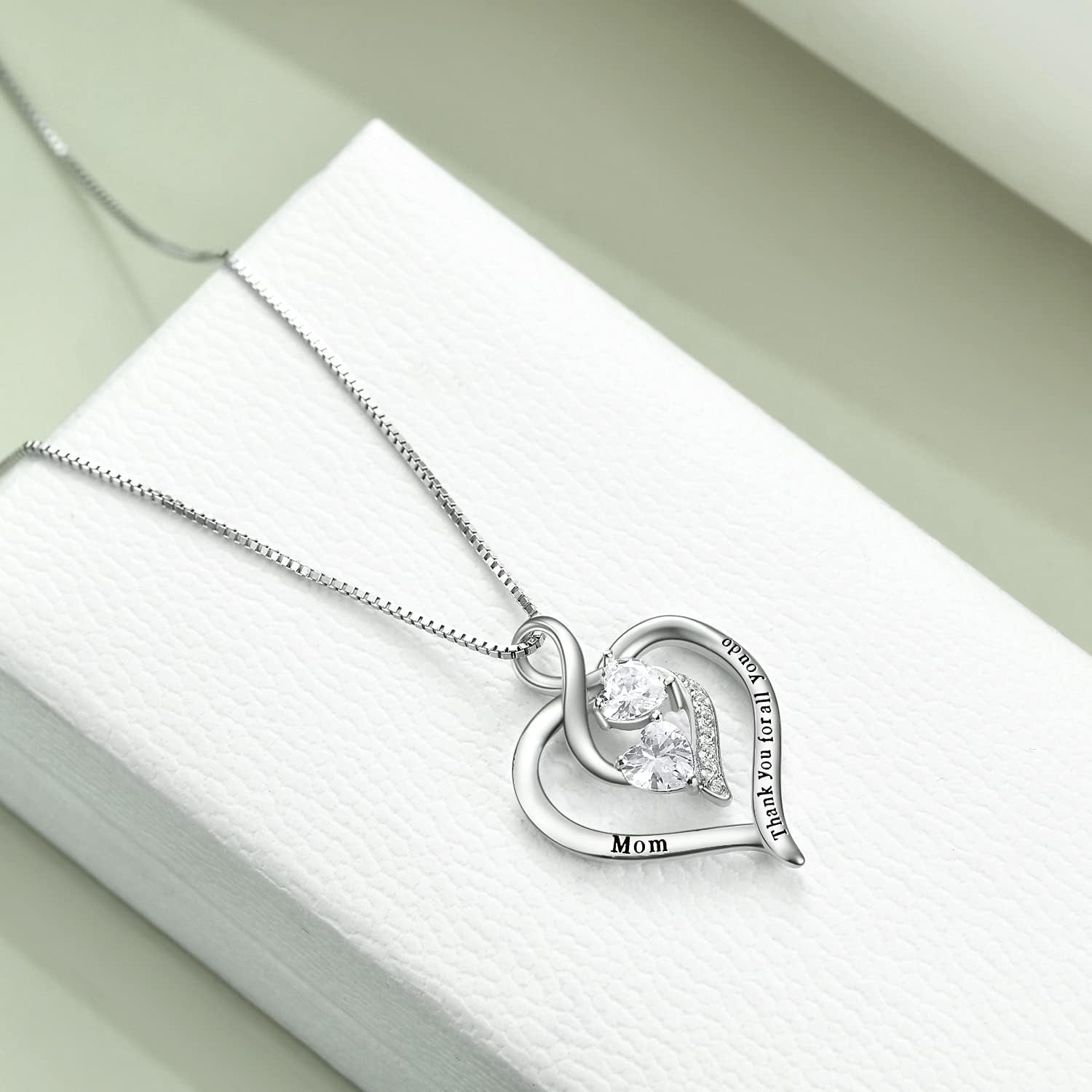 Mom Necklace for Women Sterling Silver Mother Necklace Mothers Day Birthday Jewelry Gifts for Mother Grandma 18"