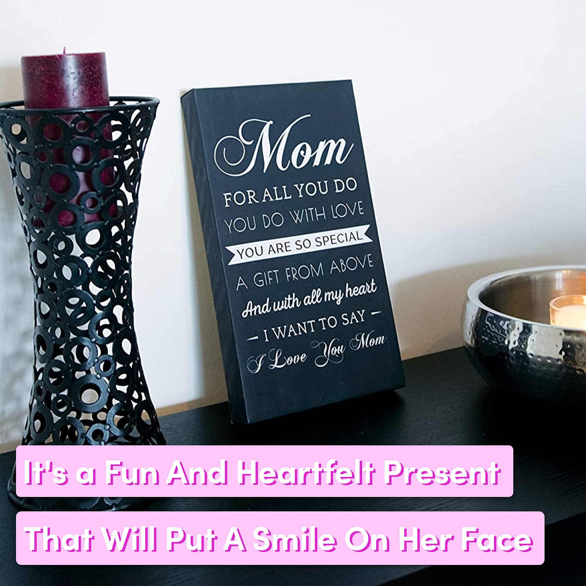Canvas Wall Art Mom Gift - Hangable Home Decor Gifts for Mom - Unique Gift for Her