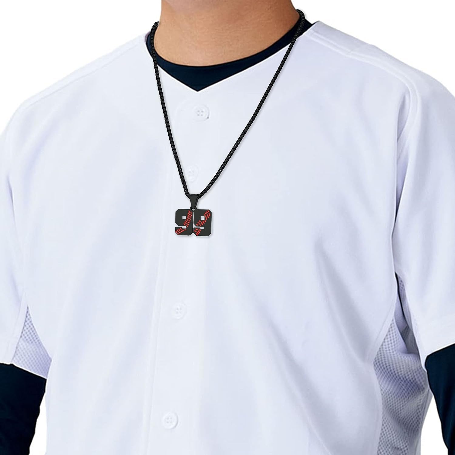 Inspiration Baseball Necklace - Stainless Steel Baseball Chain Number Pendant - Boys & Girls Gift