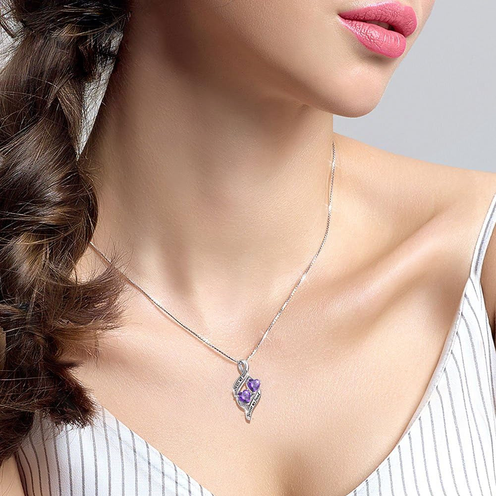 925 Sterling Silver Always My Sister & Daughter Mother Forever My Friend Love Heart Necklace for Women & Mother Gift