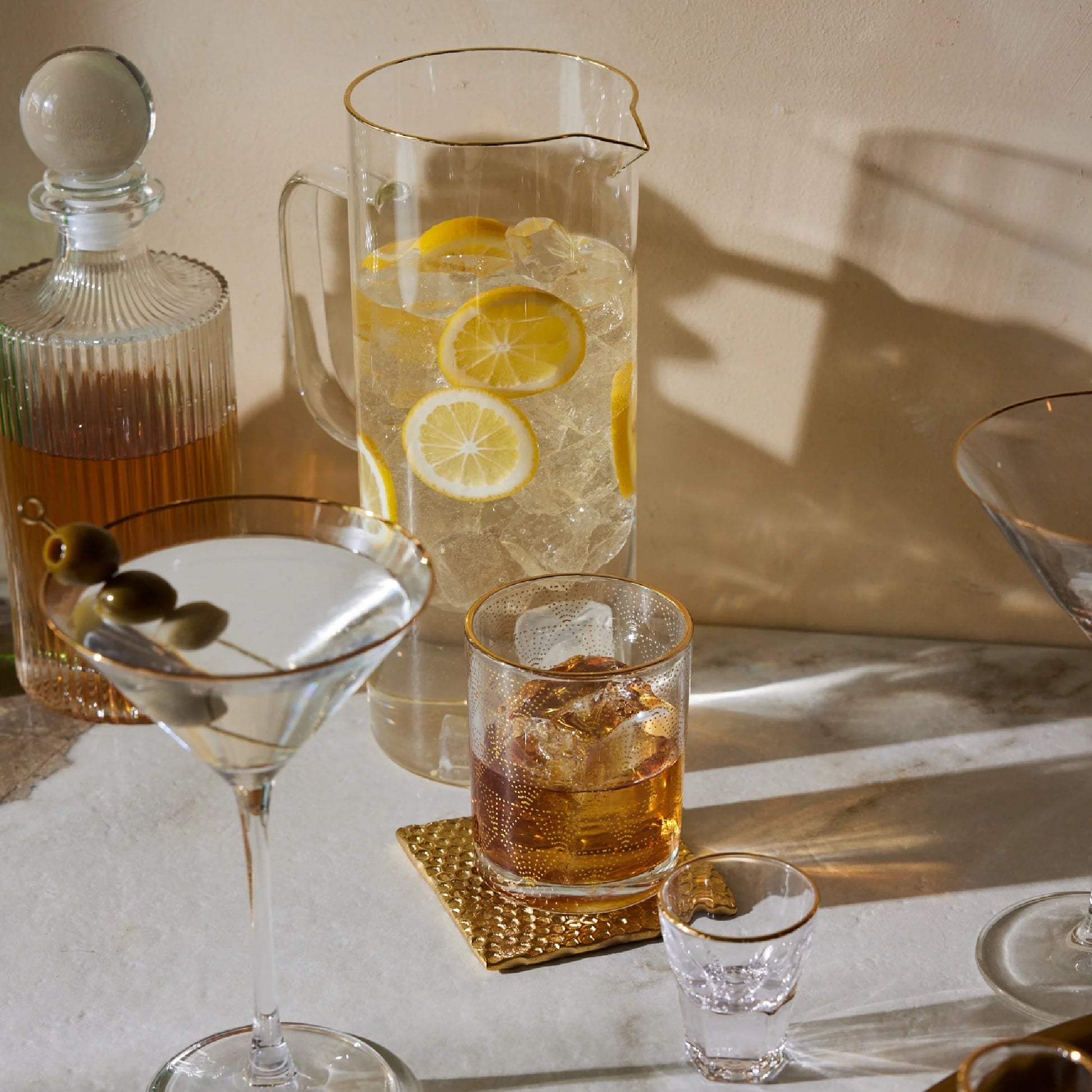 5-Piece Whiskey Decanter and Cocktail Glasses Set