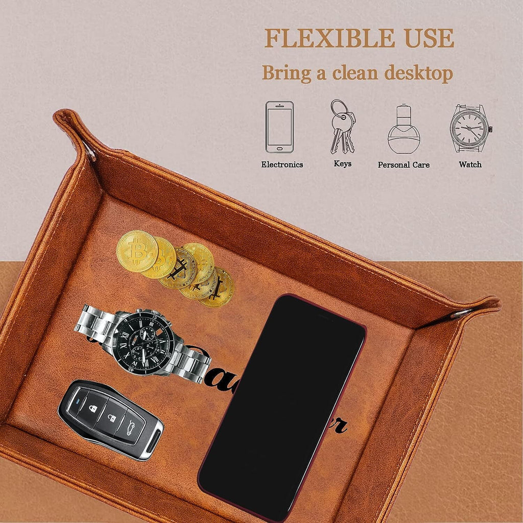 "Best Husband Ever" PU Leather Tray and Keychain Set