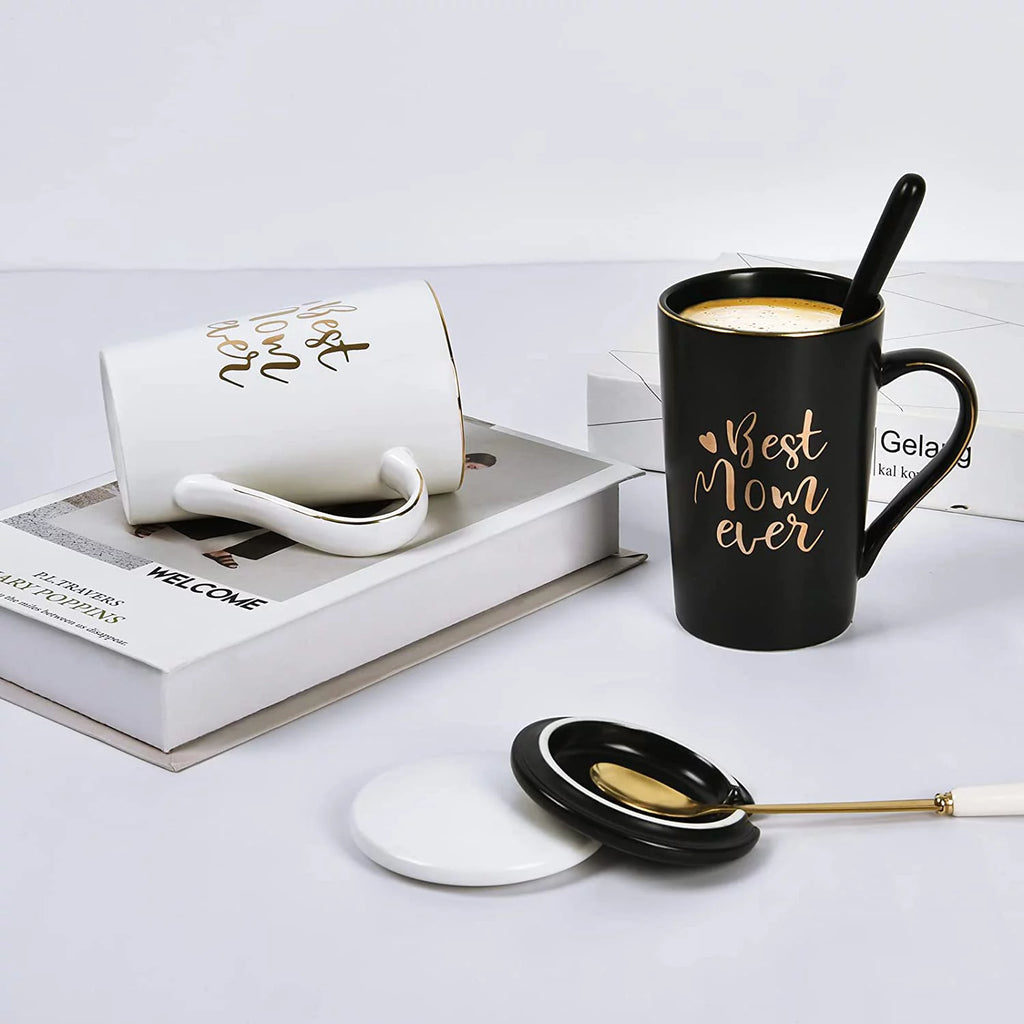 Gifts for Mom - Best Mom Ever Coffee Mug, Mom Gifts for Mothers Day, Birthday Gifts, Christmas Gifts, Mom Gifts,  14 Fl Oz Black Coffee Mugs Ceramic Mug Tea Cup